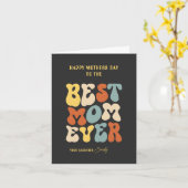 Kleurrijke Retro Typografie op donkergrijs Kaart (Gele Bloem)