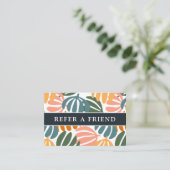 KLEURRIJKE RETRO VERLAAT GROOVY BOTANISCHE VERWIJZ VISITEKAARTJE (Staand voorkant)