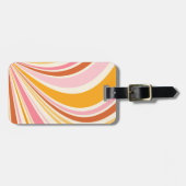 Kleurrijke retro vibes bagagelabel (Voorkant horizontaal)