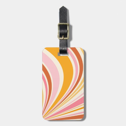 Kleurrijke retro vibes bagagelabel (Voorkant verticaal)