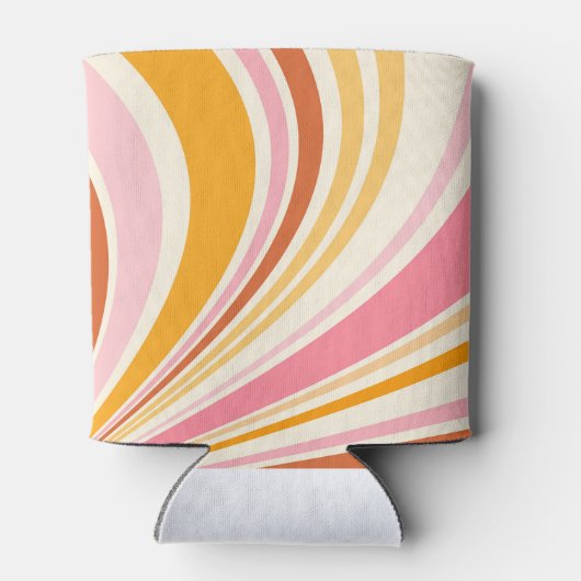 Kleurrijke retro vibes blikjeskoeler (Achterkant)