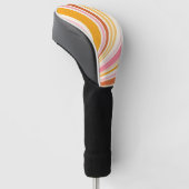 Kleurrijke retro vibes golfheadcover (Schuin)