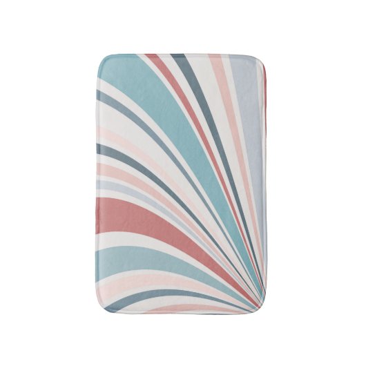 Kleurrijke retro vibes in roze, blauw en grijs badmat (Voorkant Verticaal)