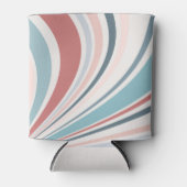 Kleurrijke retro vibes in roze, blauw en grijs blikjeskoeler (Voorkant)