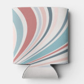 Kleurrijke retro vibes in roze, blauw en grijs blikjeskoeler (Achterkant)