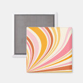 Kleurrijke retro vibes magneet (Voorkant / Achterkant)