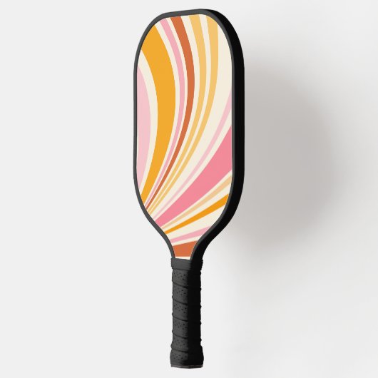 Kleurrijke retro vibes pickleball paddle (Links)
