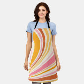 Kleurrijke retro vibes schort (Gedragen)