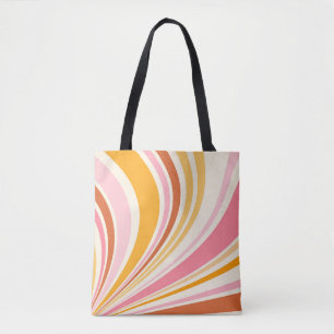 Kleurrijke retro vibes tote bag