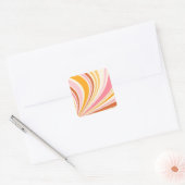 Kleurrijke retro vibes vierkante sticker (Envelop)