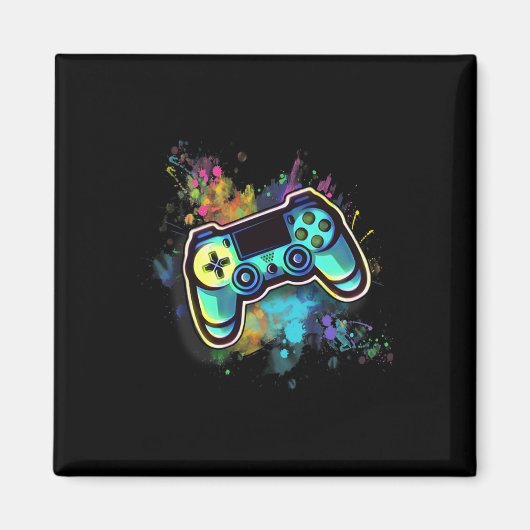 Kleurrijke Retro Video Game Controller voor Heren1 Magneet (Voorkant)