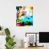 Kleurrijke Retro Vlinder Collage Poster (Thuiskantoor)