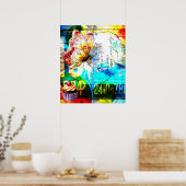 Kleurrijke Retro Vlinder Collage Poster (Keuken)
