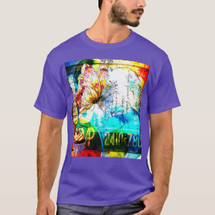 Kleurrijke Retro Vlinder Collage T-shirt