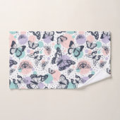 Kleurrijke retro vlinders patroon. bad handdoek (Handdoek)