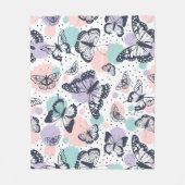 Kleurrijke retro vlinders patroon. fleece deken (Voorkant)