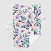 Kleurrijke retro vlinders patroon. golfhanddoek (Insitu)