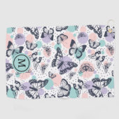 Kleurrijke retro vlinders patroon. golfhanddoek (Horizontaal)