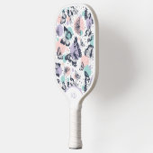 Kleurrijke retro vlinders patroon monogram pickleball paddle (Links)