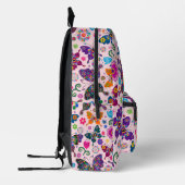 Kleurrijke retro vlinders patroon op roze bedrukte rugzak (Links)