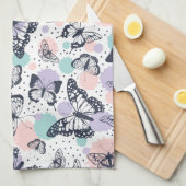 Kleurrijke retro vlinders patroon. theedoek (Quarter Fold)