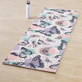 Kleurrijke retro vlinders patroon. yogamat