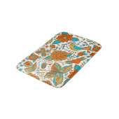 Kleurrijke retro-vogelbloemen en vlinderpatroonpat badmat (Gekanteld)