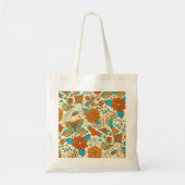 Kleurrijke retro-vogelbloemen en vlinderpatroonpat tote bag (Voorkant)