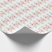 Kleurrijke Retro Vrede Vreugde & Liefde Kerstmis F Cadeaupapier (Hoek)