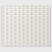 Kleurrijke Retro Vrede Vreugde & Liefde Kerstvakan Cadeaupapier (Vlak)