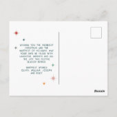 Kleurrijke Retro Vrolijk en Helder Kerstmis Briefkaart (Achterkant)