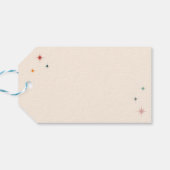 Kleurrijke Retro Vrolijk en Helder Kerstmis Cadeaulabel (Achterkant Horizontaal)