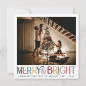 Kleurrijke retro vrolijke en heldere Schattigee st Feestdagenkaart (Voorkant)