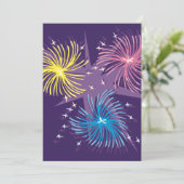 Kleurrijke Retro Vuurwerk Ontploffing Kaart (Staand voorkant)