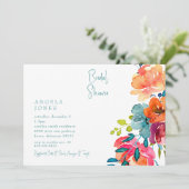 Kleurrijke Retro Waterverf Bloemen Vrijgezellenfee Kaart (Staand voorkant)