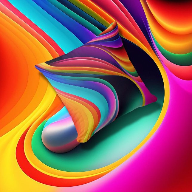 Kleurrijke Retro Waves accent Kussen (Creator heeft geüpload)