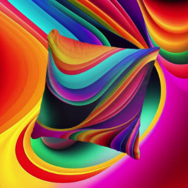 Kleurrijke Retro Waves accent Kussen