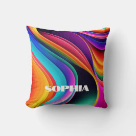 Kleurrijke Retro Waves Accent Persoonlijk Kussen