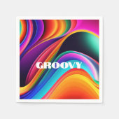Kleurrijke Retro Waves Groovy Servet (Voorkant)