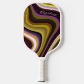 Kleurrijke Retro Waves Modern Monogram Pickleball Paddle (Achterkant)