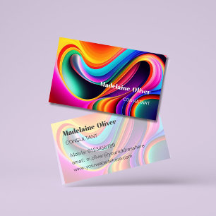Kleurrijke Retro Waves Modern Visitekaartje