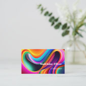 Kleurrijke Retro Waves Modern Visitekaartje (Staand voorkant)