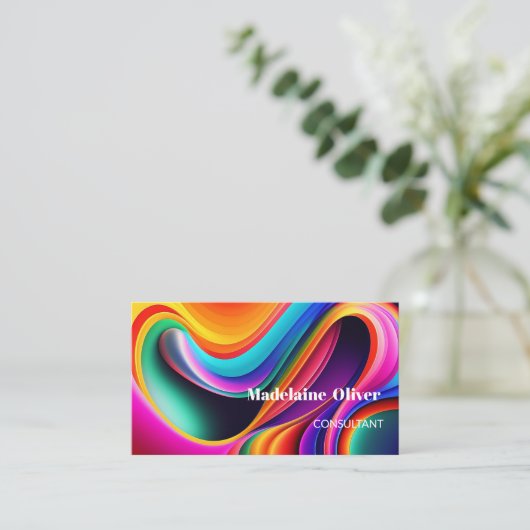 Kleurrijke Retro Waves Modern Visitekaartje