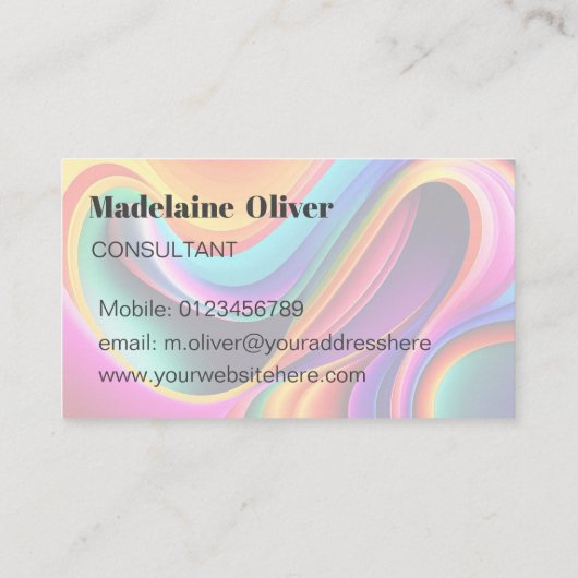 Kleurrijke Retro Waves Modern Visitekaartje (Achterkant)