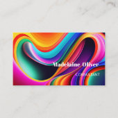 Kleurrijke Retro Waves Modern Visitekaartje (Voorkant)