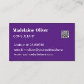 Kleurrijke Retro Waves Moderne QR Code Visitekaartje (Achterkant)