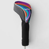 Kleurrijke Retro Waves Persoonlijk Golfheadcover (Schuin)