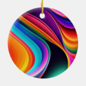 Kleurrijke Retro Waves Persoonlijk Keramisch Ornament (Achterkant)