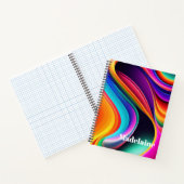 Kleurrijke Retro Waves Persoonlijk Notitieboek (Binnen)