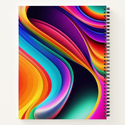 Kleurrijke Retro Waves Persoonlijk Notitieboek (Achterkant)